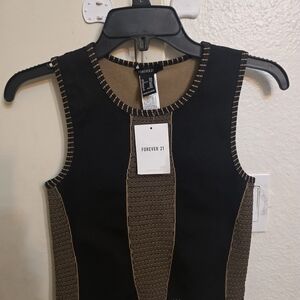 Forever 21 Black and Tan Sleeveless Top